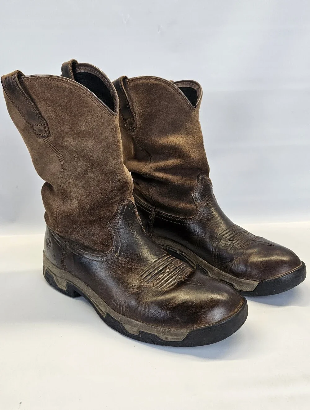 ARIAT Terrain Pull-on H2O Brown Waterproof Boots US Men 9.5EE Flawed Worn